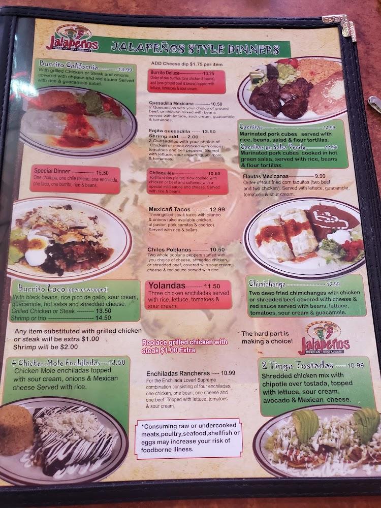 Jalapenos Mexican Restaurant - Menu Scan 1